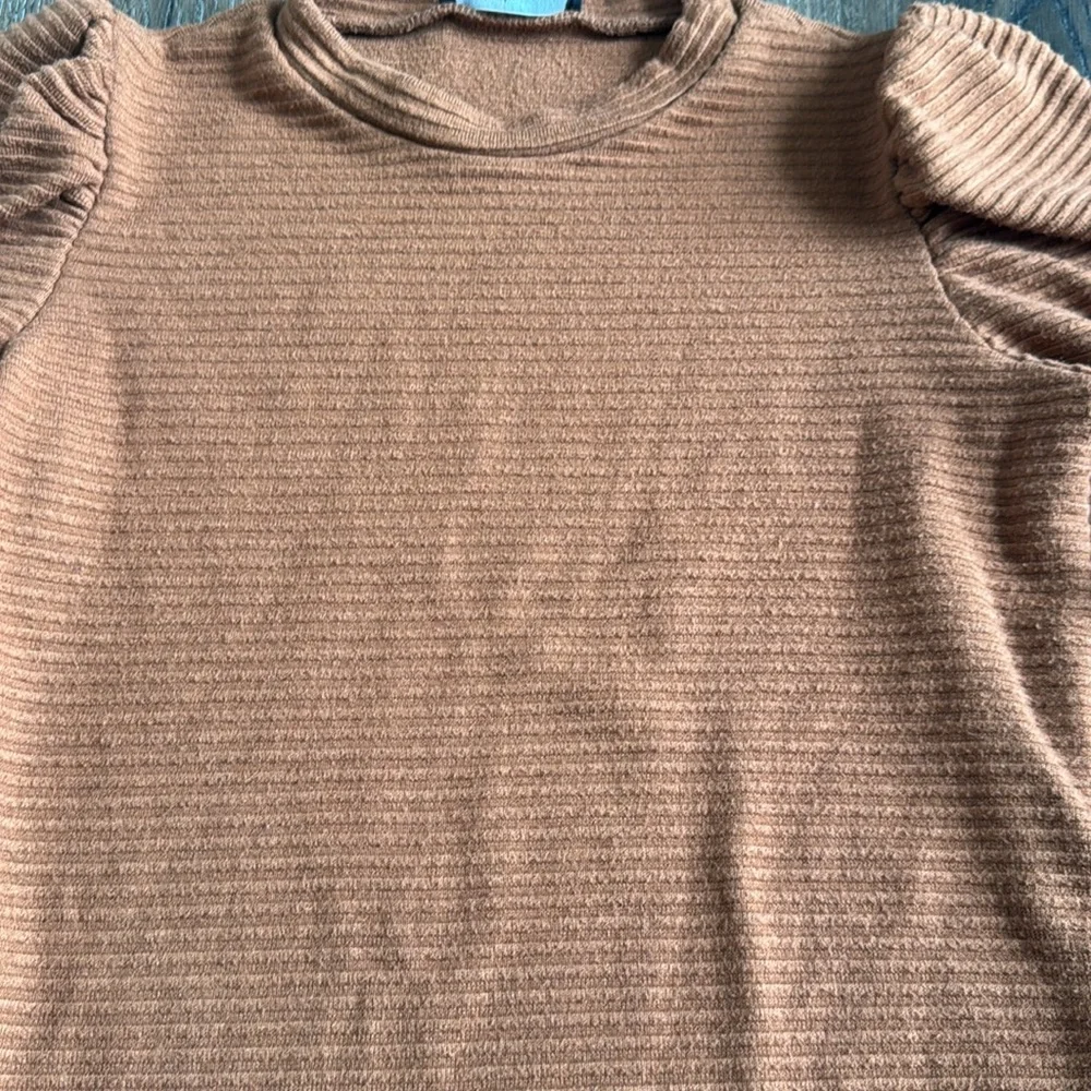 Lulu’s Sweater.  Rust in color with Juliet Sleeve.  Women’s size medium. - Picture 2 of 6